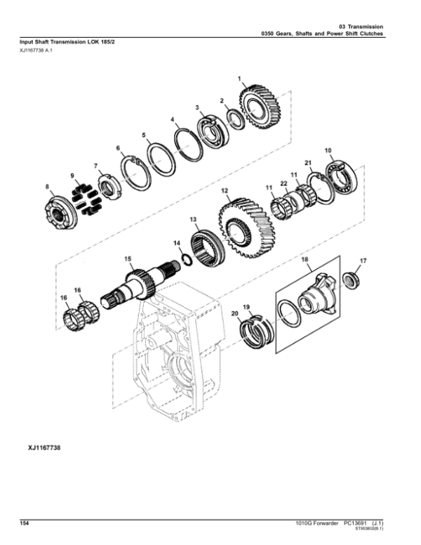 John Deere 1010G Forwarders (SN 1WJ1010G_ _L006004-) Parts Catalog Manual – PC13691 Workshop Guide
