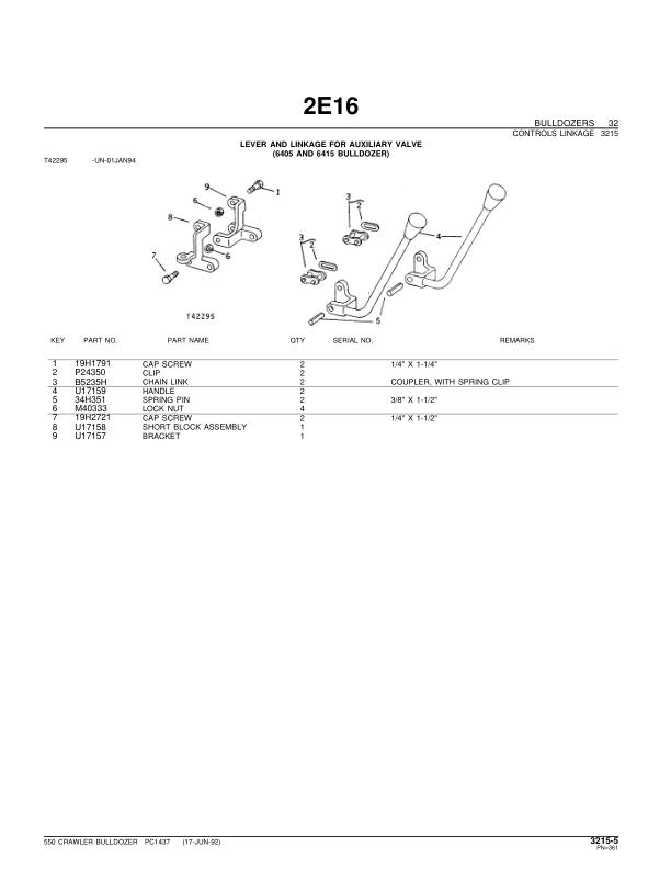 John Deere 550 Crawlers Parts Catalog Manual – PC1437 Workshop Guide