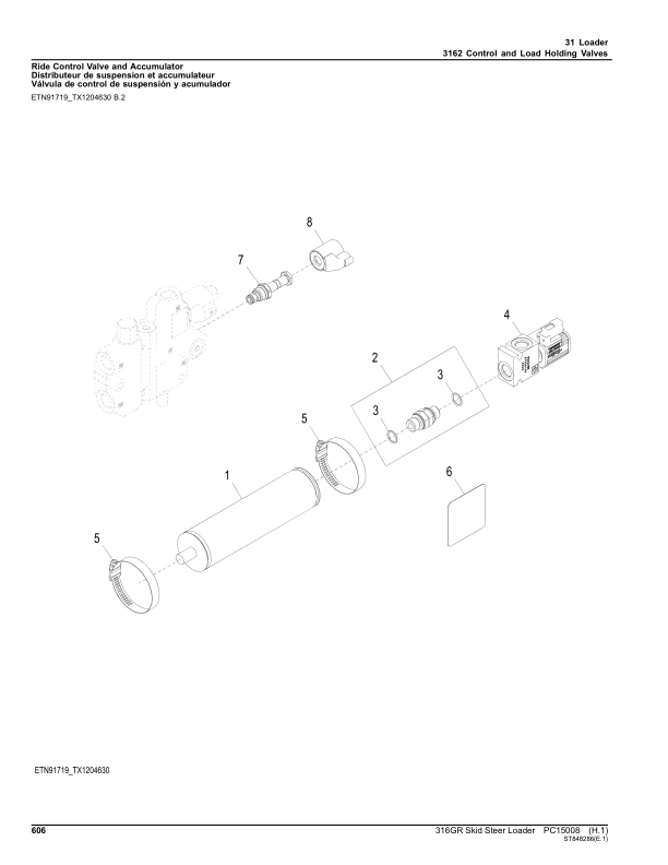John Deere 316GR Skid Steers (SN 1T0316G _  J288093-) Parts Catalog Manual – PC15008 Workshop Guide