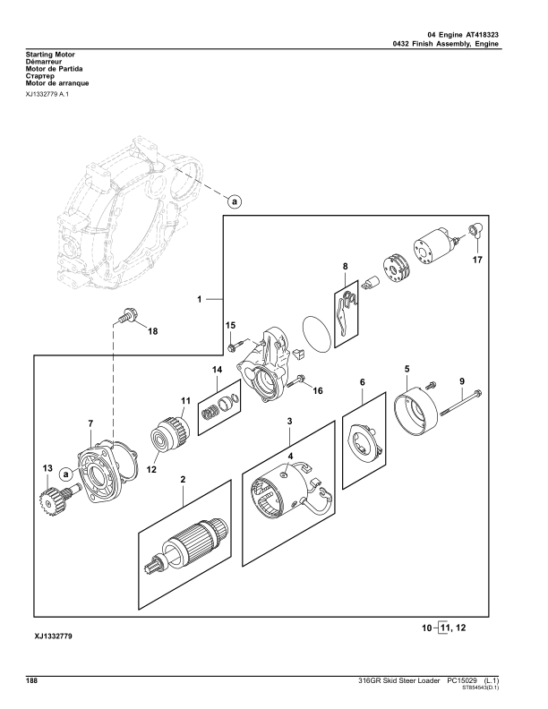 John Deere 316GR Skid Steers (G298752-) Parts Catalog Manual – PC15029 Workshop Guide