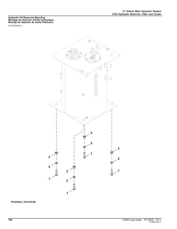 John Deere 3156G Log Loaders (SN 1FF3156G_ _D316001-) Parts Catalog Manual – PC15035 Workshop Guide