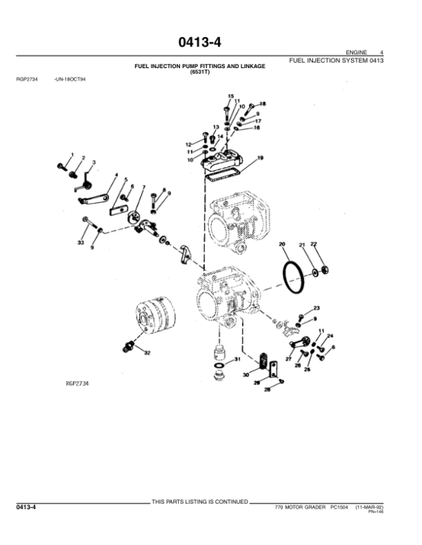 John Deere 770 Motor Graders Parts Catalog Manual – PC1504 Workshop Guide
