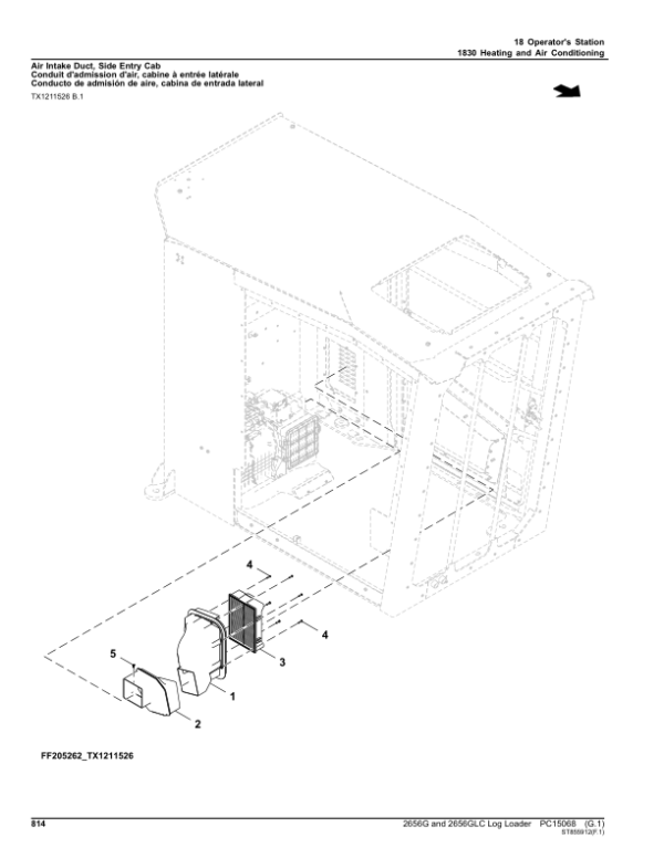 John Deere 2656G, 2656GLC Log Loaders (SN 1FF2656G__F266001-) Parts Catalog Manual – PC15068 Workshop Guide