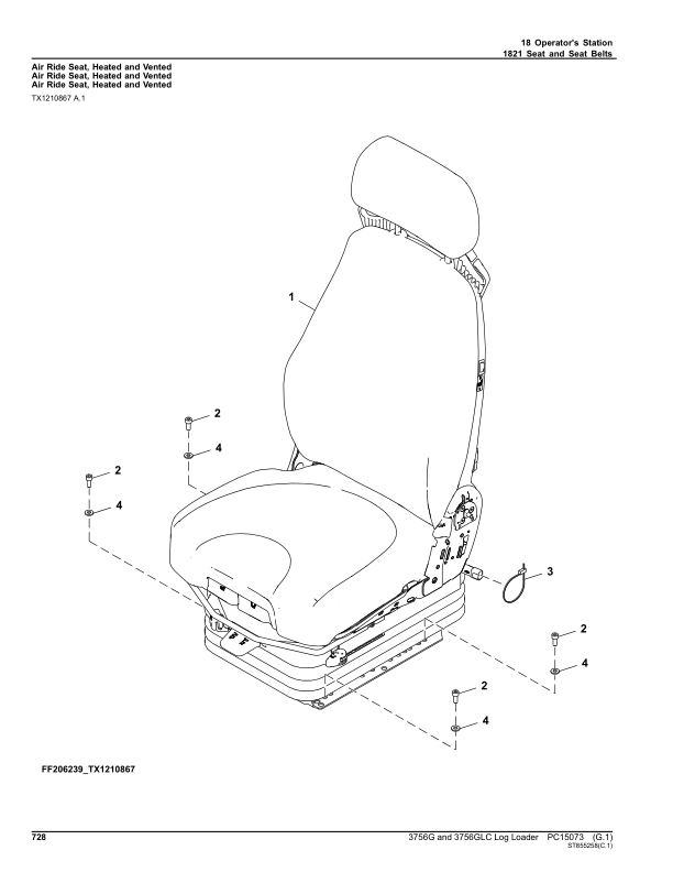 John Deere 3756G, 3756GLC Log Loaders (SN 1FF3756G__F376001-) Parts Catalog Manual – PC15073 Workshop Guide