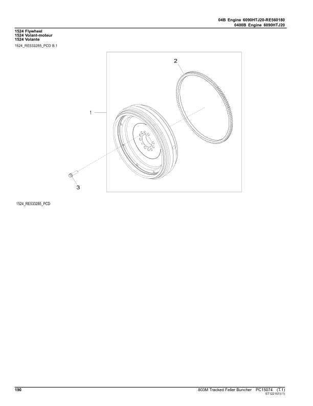 John Deere 803M Tracked Feller Bunchers (SN F293917- & L343918-) Parts Catalog Manual – PC15074 Workshop Guide