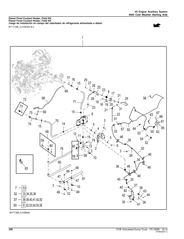 John Deere 310E Articulated Dump Trucks (SN D677827-708124) Parts Catalog Manual – PC15086 Workshop Guide