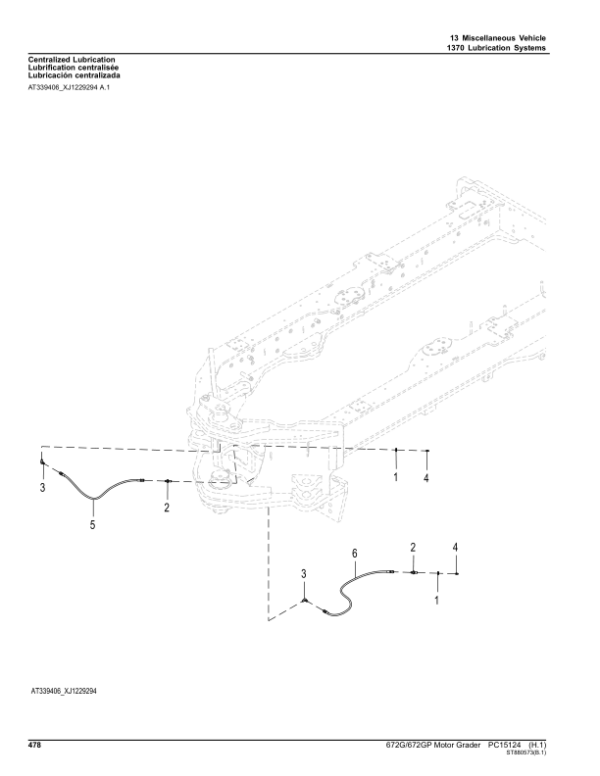 John Deere 672G, 672GP Motor Graders (SN 1DW672GX_ _F678818-) Parts Catalog Manual – PC15124 Workshop Guide