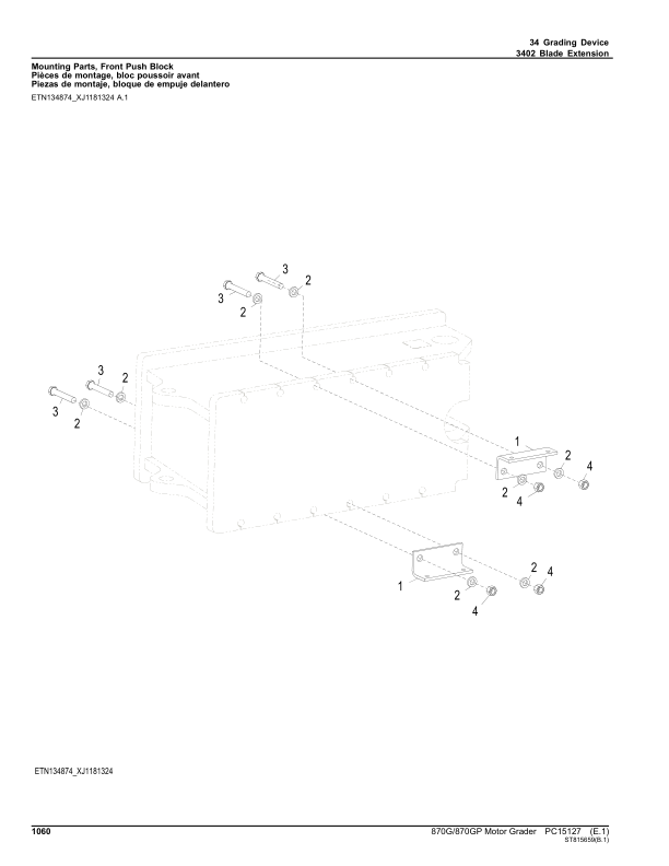 John Deere 870G, 870GP Motor Graders (SN 1DW870GX_F678818-680877) Parts Catalog Manual – PC15127 Workshop Guide