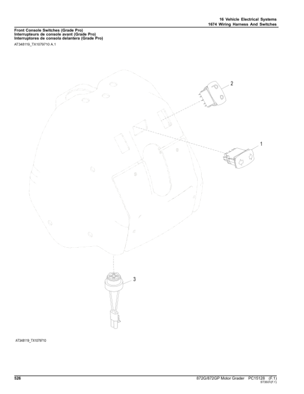John Deere 872G, 872GP Motor Graders (SN 1DW872GX_F678818-680877) Parts Catalog Manual – PC15128 Workshop Guide