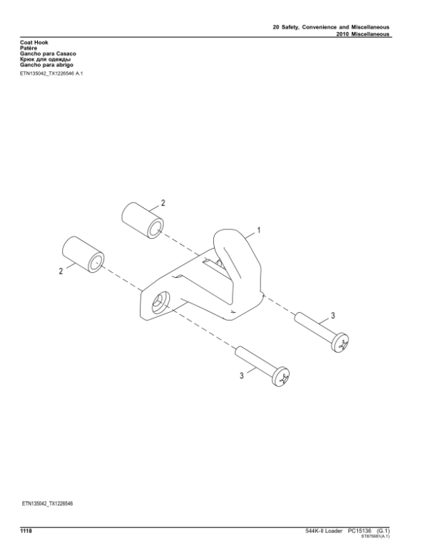 John Deere 544K Series II Loaders (SN 1BZ544KA_ _D001001-) Parts Catalog Manual – PC15136 Workshop Guide