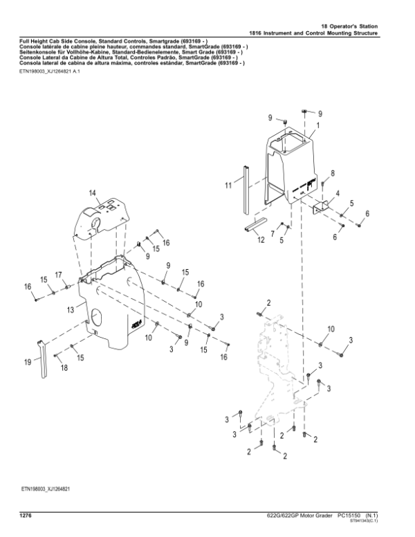 John Deere 622G, 622GP Motor Graders (SN F680878 – & L700954 -) Parts Catalog Manual – PC15150 Workshop Guide