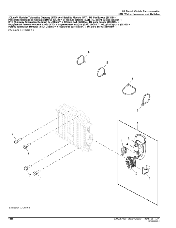 John Deere 670G, 670GP Motor Graders (SN C680878 – & D680878-) Parts Catalog Manual – PC15158 Workshop Guide