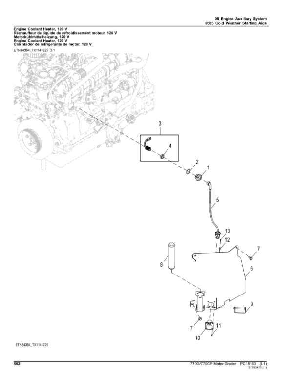 John Deere 770G, 770GP Motor Graders (SN F680878 – & L700954 -) Parts Catalog Manual – PC15163 Workshop Guide