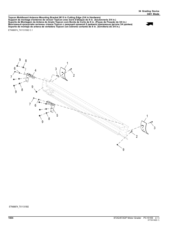 John Deere 872G, 872GP Motor Graders (SN F680878 – & L700954 -) Parts Catalog Manual – PC15169 Workshop Guide