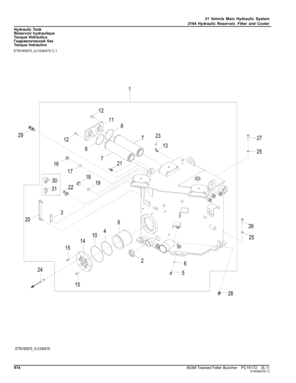 John Deere 903M Tracked Feller Bunchers (SN C317982- &D317982-) Parts Catalog Manual – PC15172 Workshop Guide