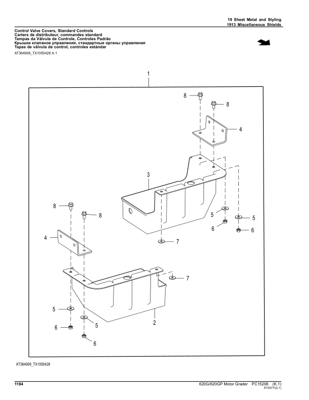John Deere 620G, 620GP Motor Graders (SN C685731- & D685731-) Parts Catalog Manual – PC15206 Workshop Guide