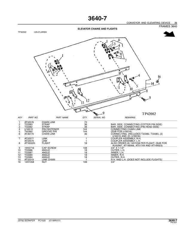 John Deere 762 Scrapers Parts Catalog Manual – PC1520 Workshop Guide
