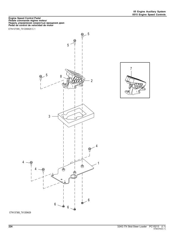 John Deere 324G Skid Steers (SN 1T0324G_ G328658-) Parts Catalog Manual – PC15213 Workshop Guide