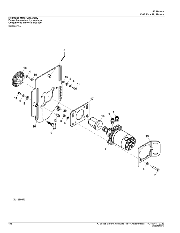 John Deere BA72C, BA84C, BA96C, BR72C, BP84C, BR60C, BR84C, BP72C Skid Steers Parts Catalog Manual – PC15244 Workshop Guide