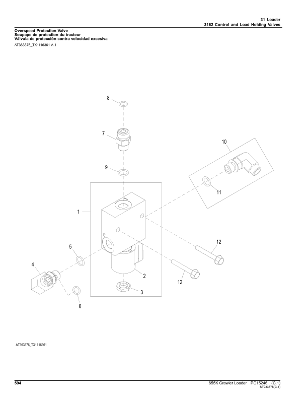 John Deere 655K Crawler Loaders (SN PIN: 1T0655KX_ _F339326-) Parts Catalog Manual – PC15246 Workshop Guide