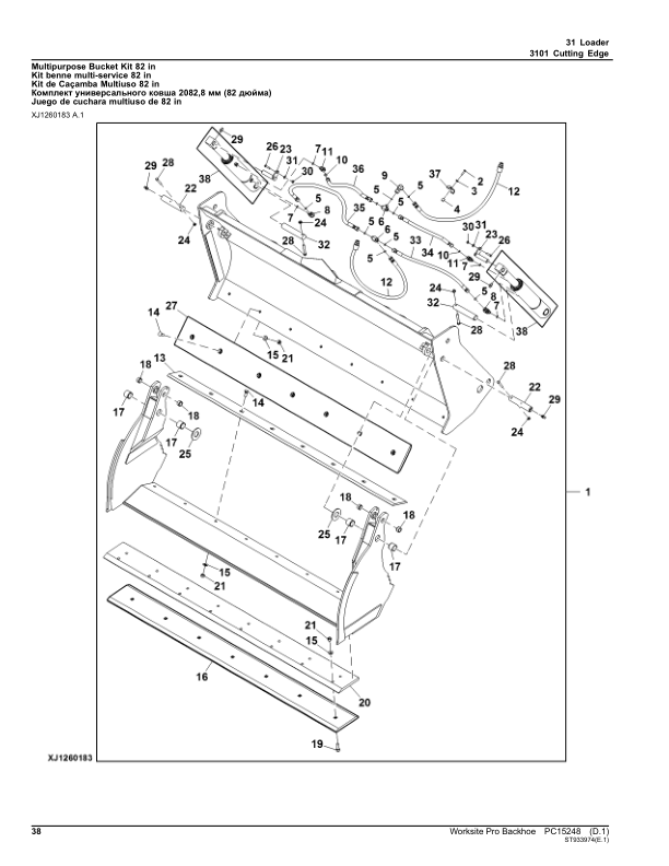 John Deere 210L, 210L EP, 310L, 310L EP, 310SL, 310SL HL, 315SL, 325SL, 410L, 710L Backhoes Attachment Parts Catalog Manual Workshop Guide
