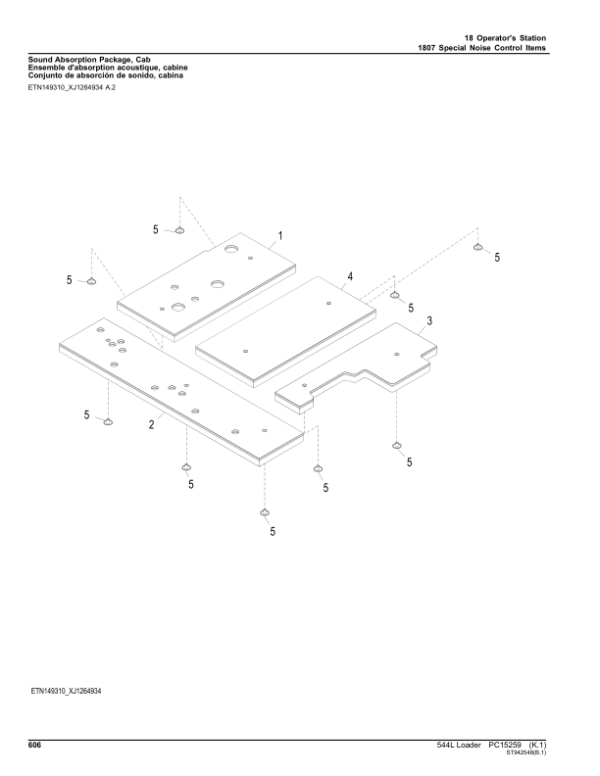 John Deere 544L Loaders (SN 1DW544L_ F693054) Parts Catalog Manual – PC15259 Workshop Guide