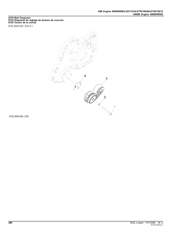 John Deere 624L Loaders (SN 1DW624L_ F693054) Parts Catalog Manual – PC15260 Workshop Guide