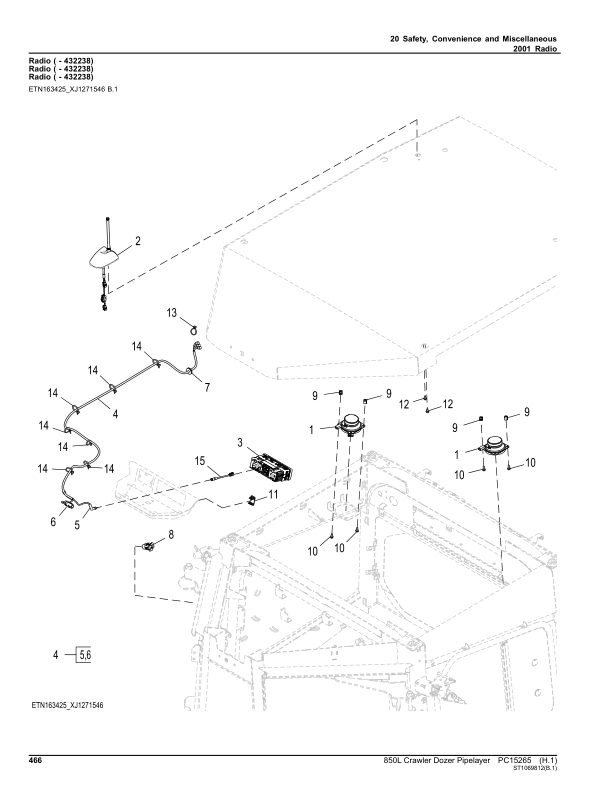 John Deere 850L PL Crawler Dozers (SN 1T0850LP_ _F352989-) Parts Catalog Manual – PC15265 Workshop Guide