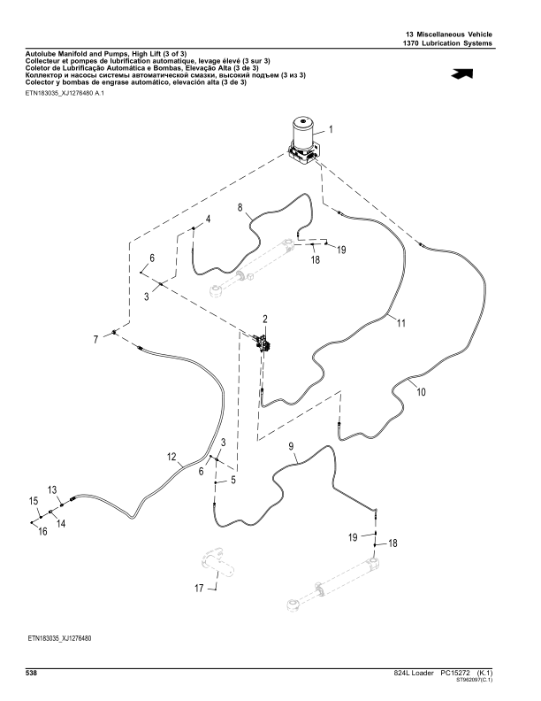 John Deere 824L Loaders (SN 1DW824L_ D697293-) Parts Catalog Manual – PC15272 Workshop Guide