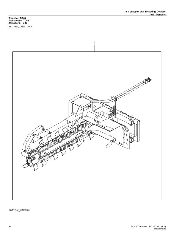 John Deere TC48 Trenchers (SN 1T0TC48X_ _0000001-) Parts Catalog Manual – PC15337 Workshop Guide