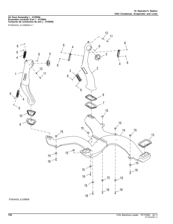 John Deere 310L Backhoe Loaders (SN 1T0310LX_ _F390996-) Parts Catalog Manual – PC15360 Workshop Guide
