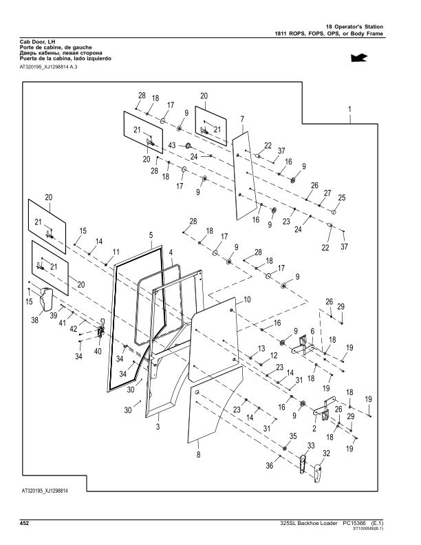 John Deere 325SL Backhoe Loaders (SN 1T0325SL_ _C390996-) Parts Catalog Manual – PC15366 Workshop Guide