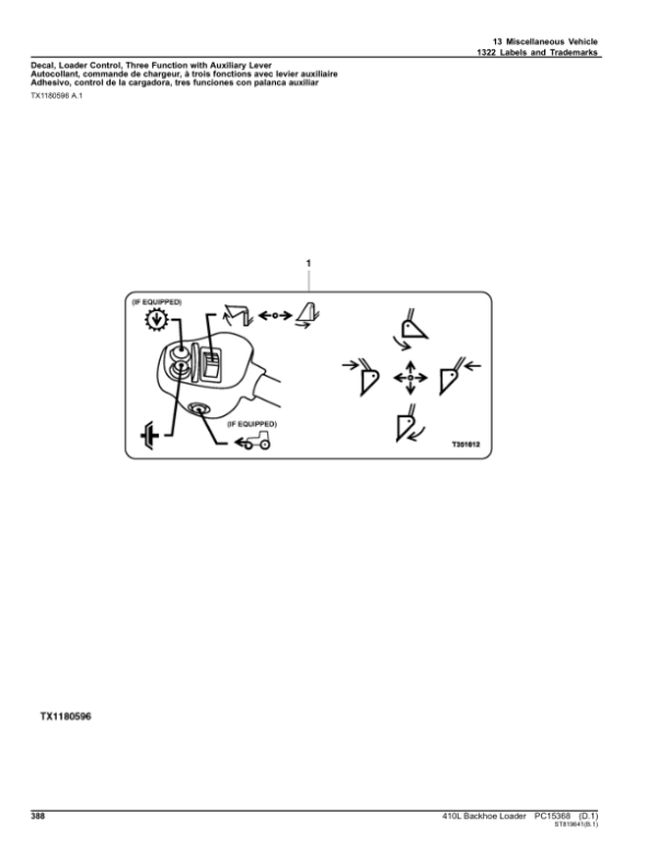 John Deere 410L Backhoe Loaders (SN 1T0410LX_ _F390996-) Parts Catalog Manual – PC15368 Workshop Guide