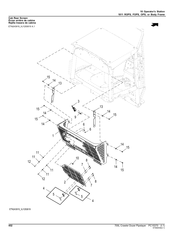 John Deere 700L PL Crawler Dozers (SN 1T0700LP_ F383562-) Parts Catalog Manual – PC15370 Workshop Guide