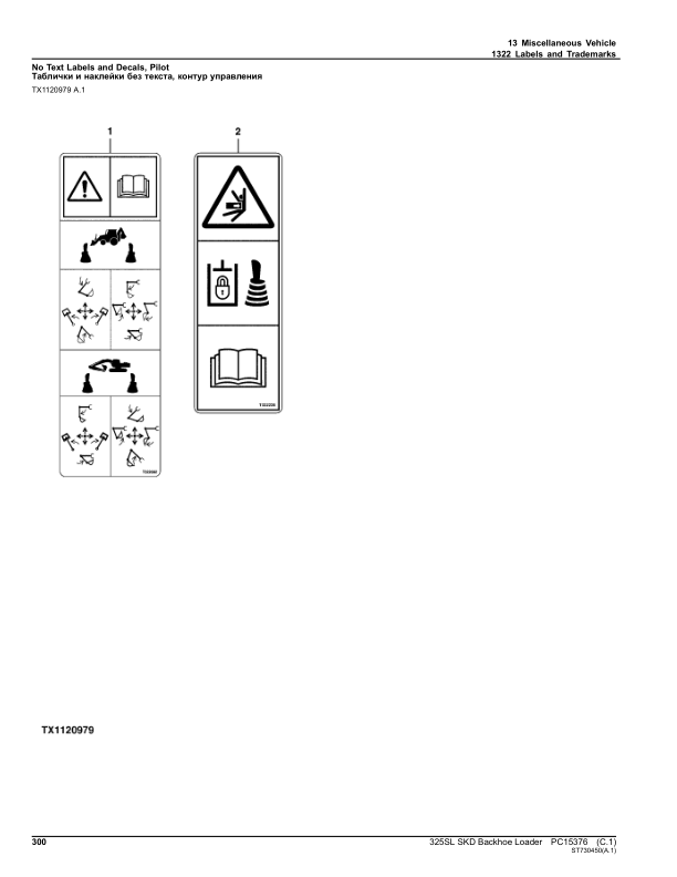 John Deere 325SL Backhoe Loaders (SN 1JZ325SL_ _C005108-) Parts Catalog Manual – PC15376 Workshop Guide