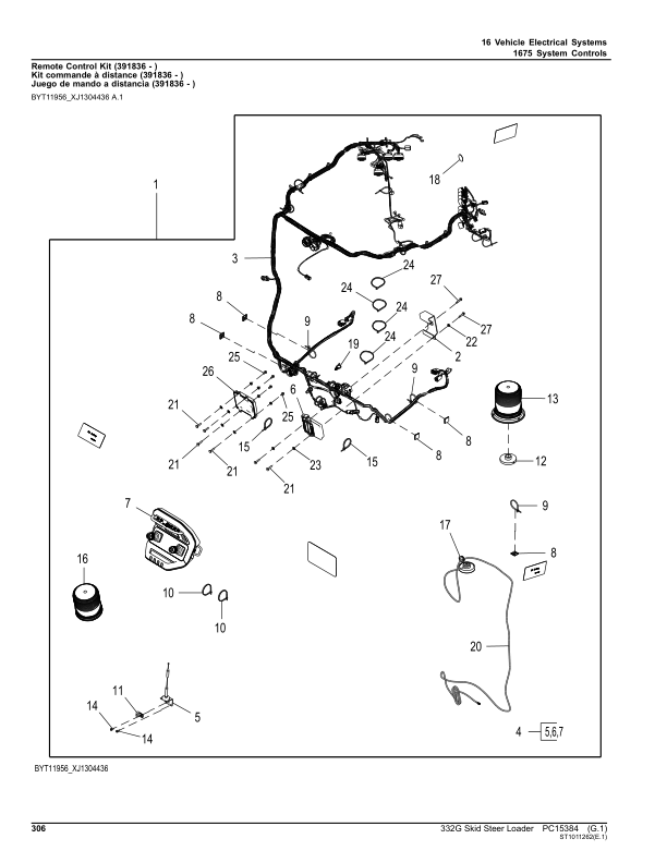 John Deere 332G Skid Steers (SN 1T0332G_ F387881-) Parts Catalog Manual – PC15384 Workshop Guide