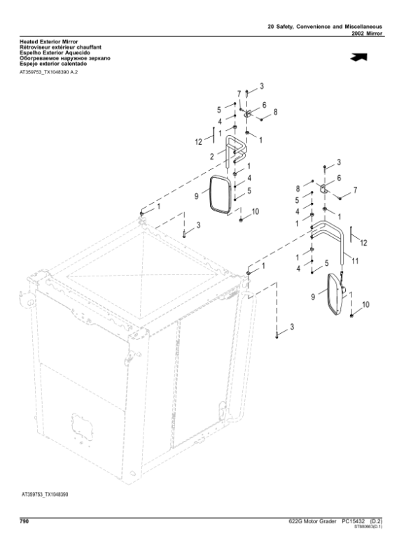 John Deere 622G Motor Graders (SN C000001- & D000001- ) Parts Catalog Manual – PC15432 Workshop Guide