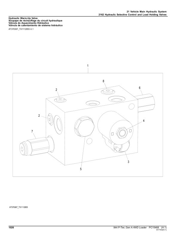 John Deere 844 P Loaders (SN D_05963- & L_05963-) Parts Catalog Manual – PC15468 Workshop Guide