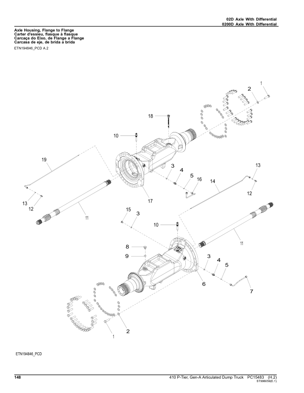 John Deere 410 P Articulated Dump Trucks (SN F_00001- & D_00001-) Parts Catalog Manual – PC15483 Workshop Guide