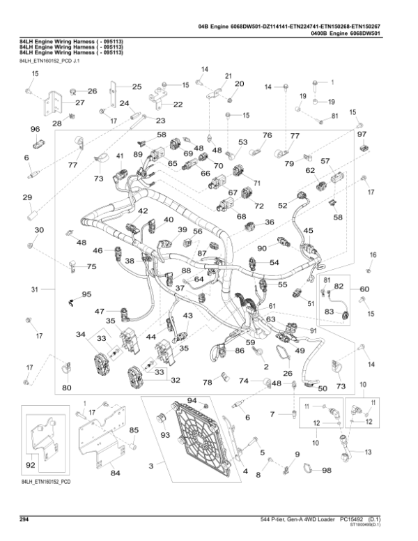 John Deere 544 P-TIER Loaders (SN 1DW544PA_ _L_18490) Parts Catalog Manual – PC15492 Workshop Guide
