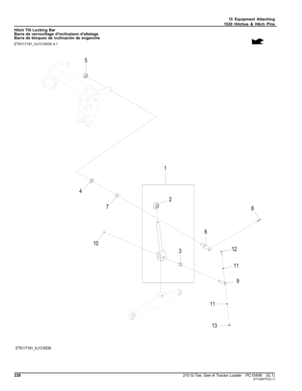 John Deere 210 G Backhoes (SN 1T0210GA_ _G_02263-) Parts Catalog Manual – PC15498 Workshop Guide