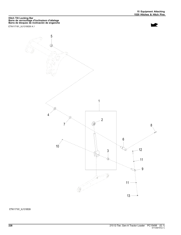 John Deere 210 G Backhoes (SN 1T0210GA_ _G_02263-) Parts Catalog Manual – PC15498 Workshop Guide