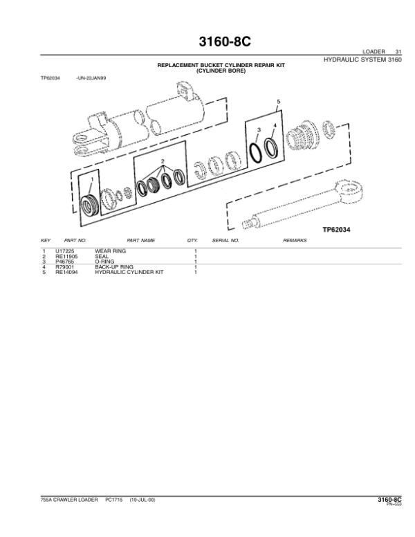 John Deere 755A Crawlers Parts Catalog Manual – PC1715 Workshop Guide