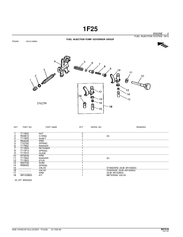 John Deere 550B Crawlers Parts Catalog Manual – PC2038 Workshop Guide