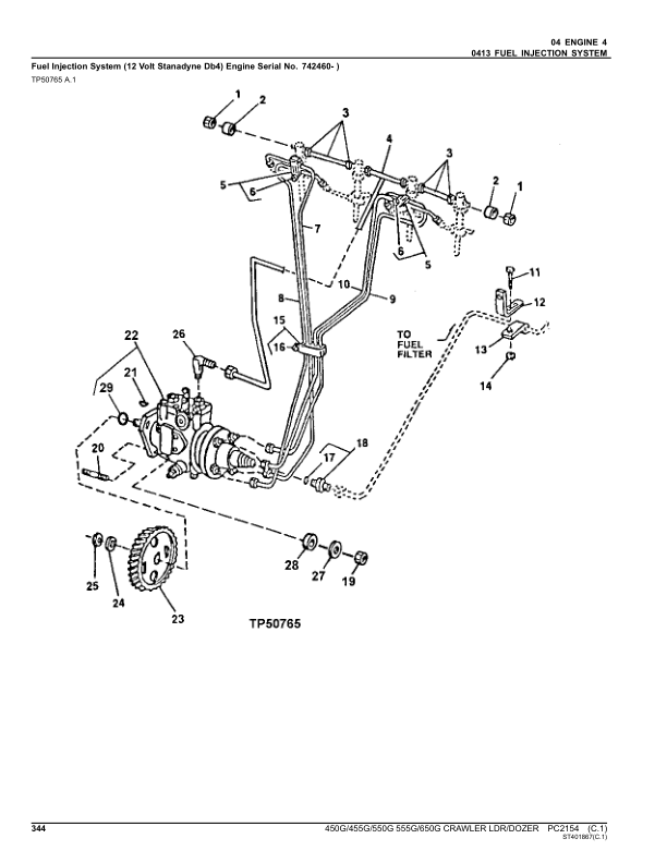 John Deere 450G, 455G, 550G, 555G, 650G Crawlers Parts Catalog Manual – PC2154 Workshop Guide