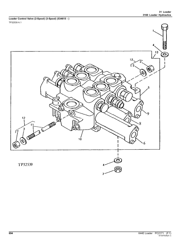 John Deere 644E, 644ER Loaders Parts Catalog Manual – PC2171 Workshop Guide