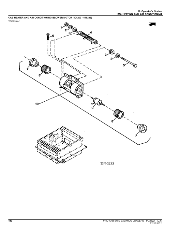 John Deere 410D, 510D Backhoe Loaders Parts Catalog Manual – PC2322 Workshop Guide
