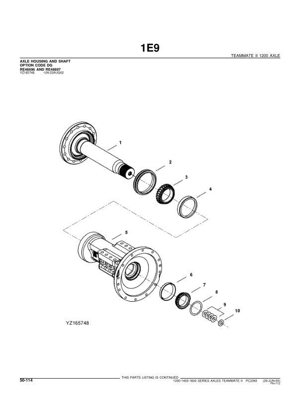 John Deere 1200, 1400, 1600 Axles Parts Catalog Manual – PC2383 Workshop Guide