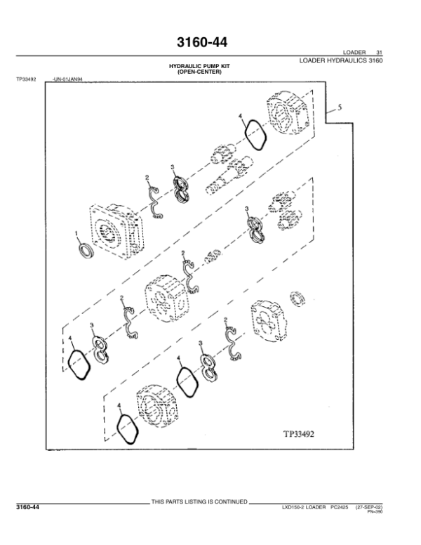 John Deere LXD150-2 Log Loaders Parts Catalog Manual – PC2425 Workshop Guide