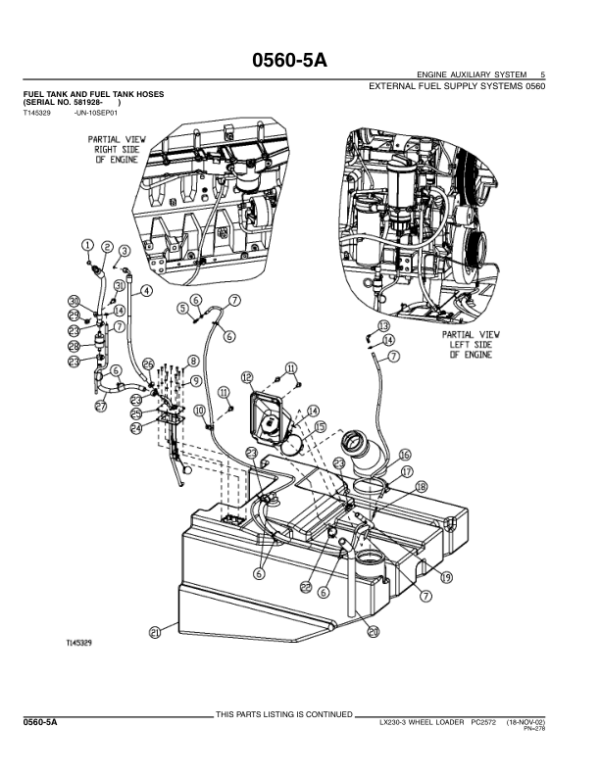 John Deere LX230-3 Loaders Parts Catalog Manual – PC2572 Workshop Guide